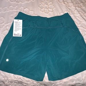 Lululemon Pace Breaker Shorts 7” Teal Lined EUC